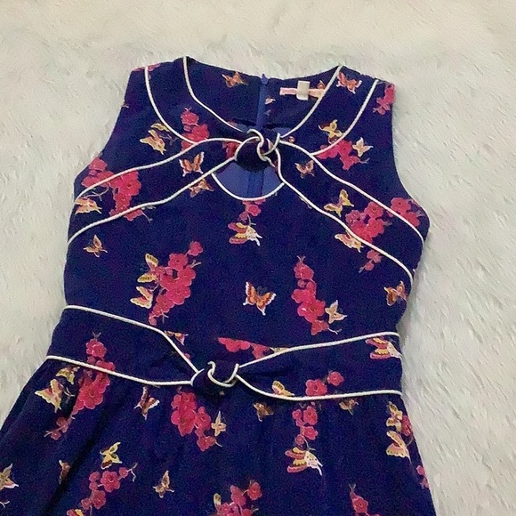 Women’s Blue floral retro vintage dress size small - Picture 1 of 8